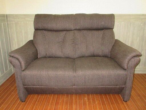 stp-0525　二人掛けソファ　ブラウン　ハイバック　2人掛け　2P　2人用　2シーター　茶　ひじ掛けあり　インテリア　リビング　ソファー