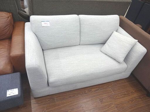 札幌 引き取り 2Pソファ ファブリック素材 グレー系 2人掛けソファ コンパクト