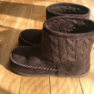 美品 しまむら ムートンブーツ 茶色 LL 24.5センチ