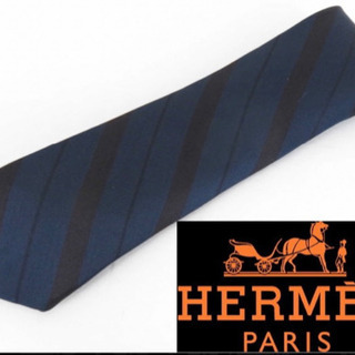 HERMES エルメス ストライプ柄 細身 ネクタイ
