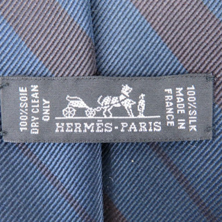 HERMES エルメス ストライプ柄 細身 ネクタイの画像