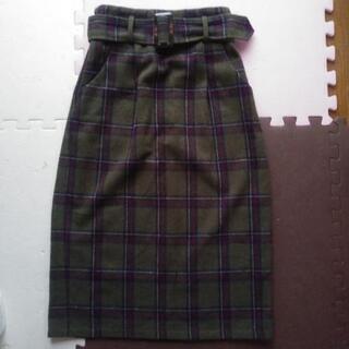 ★美品アフリカタロウ起毛スカートM★グリーン、ブラウン秋冬