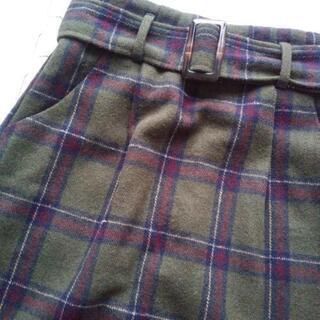 ★美品アフリカタロウ起毛スカートM★グリーン、ブラウン秋冬の画像