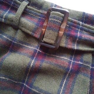 ★美品アフリカタロウ起毛スカートM★グリーン、ブラウン秋冬の画像