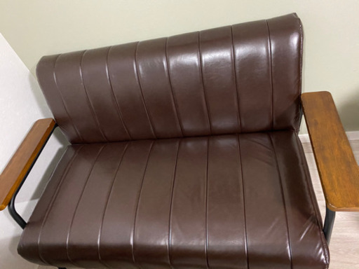 2人用合皮ソファ(Nシールド ステイン2KD GY)