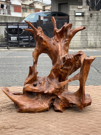 摂津市/無垢材 木製 置物 オブジェ 高さ89cm