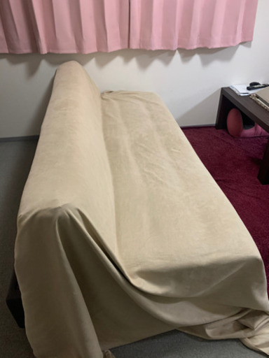 3人掛けソファーベッド(カバー付、下に収納箇所あり)