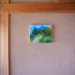 油絵　直筆　絵画：　鮎川の画像