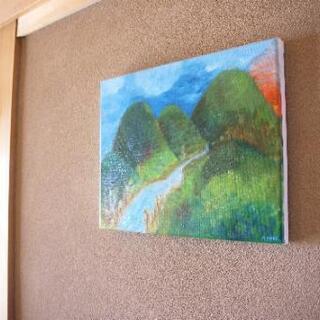 油絵　直筆　絵画：　鮎川の画像