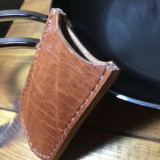 【ネット決済】ちびパン専用レザーハンドルwildカバー■ユニフレーム　UNIFLAME 対応の画像