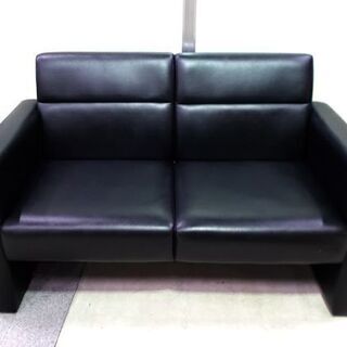 内田洋行 長椅子 幅122cm RP-51 黒 レザー UCHIDA ブラック 革 応接 2