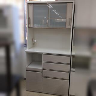 J474 ニトリ 食器棚 キッチンボード レンジボード キッチン収納 ポスティア 100KB WH ホワイト 1000×500×2060 クリーニング済み