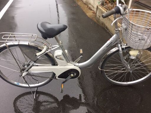 《レンタサイクル店使用　自転車整備士整備済み！》57中古車　電動アシスト　26インチ　Panasonic　シルバー　3段変速付 