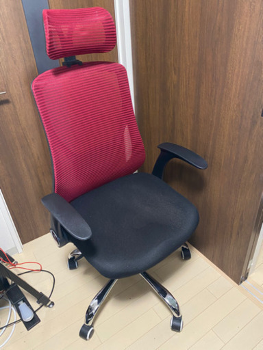 オフィスチェア　ワインレッド