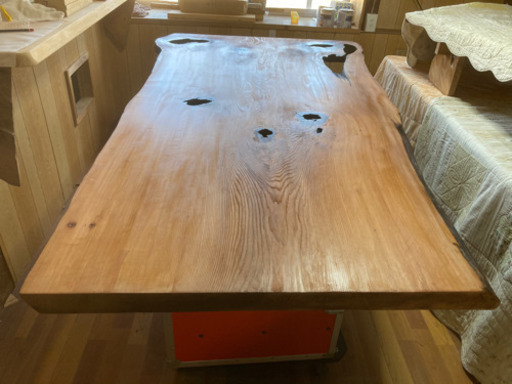 貴重品  屋久杉 天板 全長 211 幅120～92 板厚6.8㎝