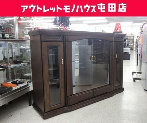 サイドボード 幅150cm リビングボード ガラス扉 引出し 収納家具  ☆ PayPay(ペイペイ)決済可能 ☆ 札幌市 北区 屯田