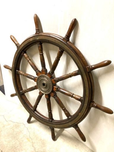 【SOLD OUT】特大！木製ラット 船舶用ハンドル 舵 大型舵輪 直径138cm 店舗ディスプレイ