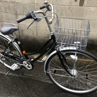 【美品❗️6段変速、オートライト自転車】27インチ新品タイヤ　お...