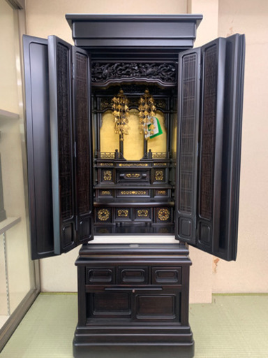 仏壇　黒檀　新品未使用　店舗展示品　彫刻　鳳凰　天王寺