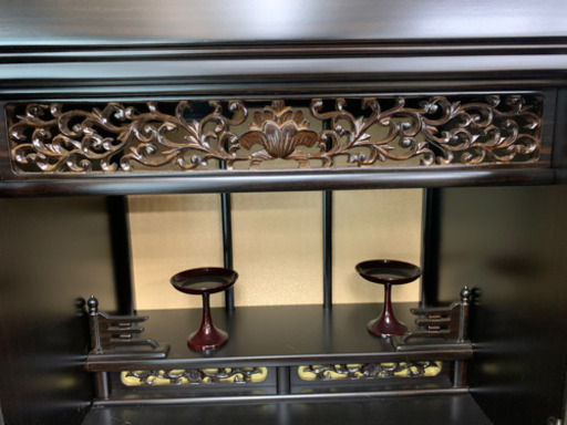 新品未使用　店舗展示品　仏壇　黒檀調　18号　