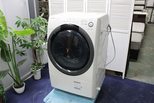 R2628) SHARP 中古シャープ　ES-S7D-WR　コンパクトドラム式 洗濯乾燥機　右開き(ヒンジ右) 洗濯7kg/乾燥3.5kg　ホワイト系　DDインバーター搭載 2019年製! 洗濯機 店頭取引大歓迎♪