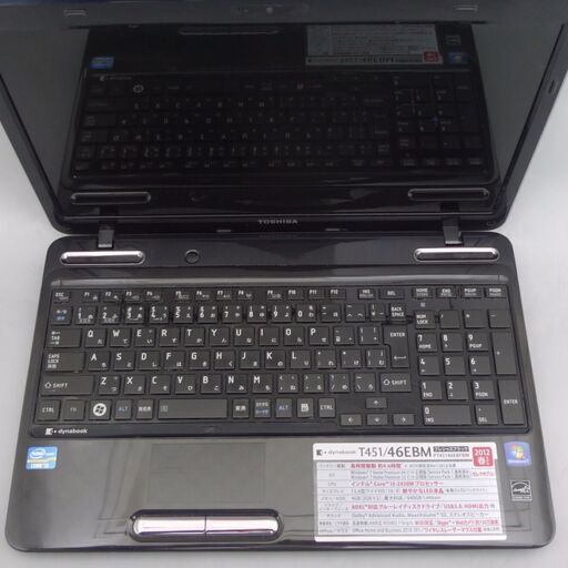 送料無料 新品SSD240GB ノートPC 中古良品 15.6型 東芝 T451/46EBM 第2世代Core i5 8GB Blu-ray 無線 カメラ Win10 Office ブラック