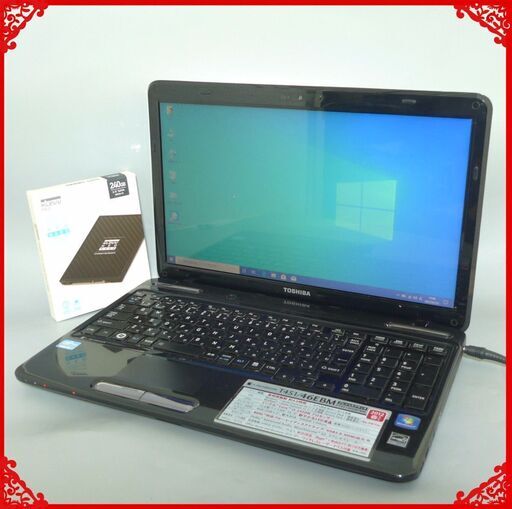 送料無料 新品SSD240GB ノートPC 中古良品 15.6型 東芝 T451/46EBM 第2世代Core i5 8GB Blu-ray 無線 カメラ Win10 Office ブラック