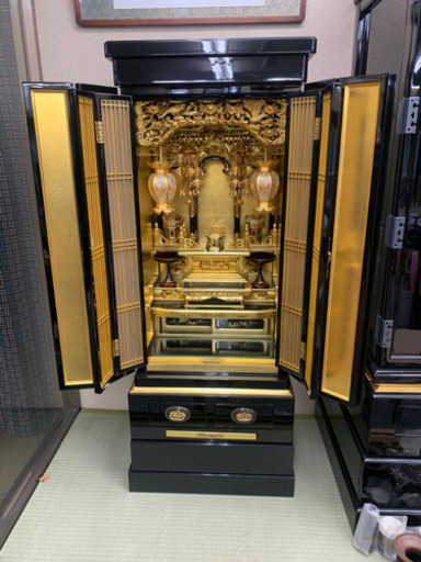 新品未使用　店舗展示品　仏壇　東本願寺　純本金箔　蒔絵　漆