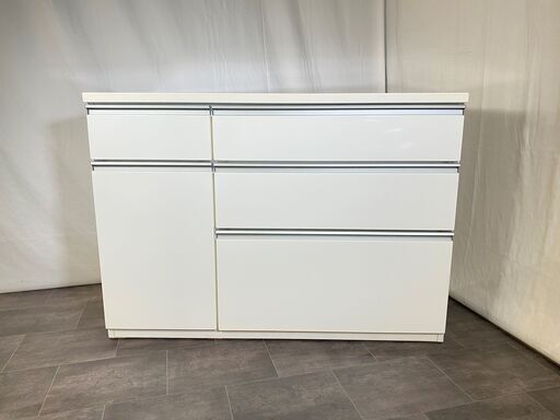 キッチンカウンター ニトリ 白 レンジ台 収納棚 食器棚 中古品