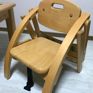 【取引中】木製ローチェア／Arch Low Chair   2way お食事チェアの画像