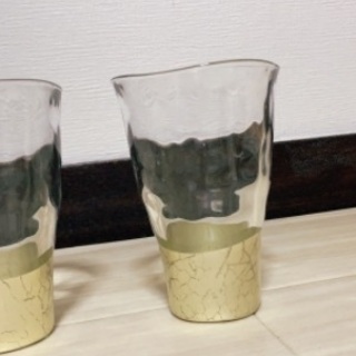 美品☆箔細工のビアグラスの画像