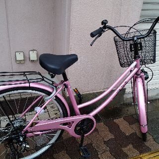 美品☆dixhuit[ディズウイット]26吋ファッションファミリーサイクル 外装6段/ローズピンクの画像