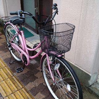 美品☆dixhuit[ディズウイット]26吋ファッションファミリーサイクル 外装6段/ローズピンクの画像
