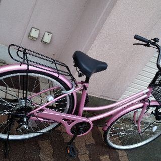 美品☆dixhuit[ディズウイット]26吋ファッションファミリーサイクル 外装6段/ローズピンクの画像