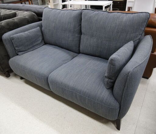 大塚家具 2人掛けソファ ファブリックソファ ブルーグレー【ユーズドユーズ名古屋天白店】 J538