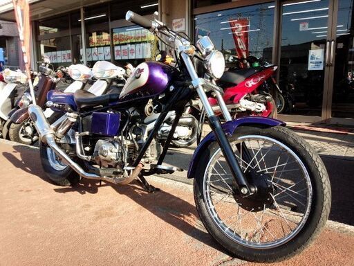 NO.3657　ジャズ （ＪＡＺＺ） ４サイクル　クラッチ付き４速　タケガワ製マフラー付き　パープル＆ホワイト　☆彡