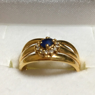 ♡K18刻印あり♡サファイア&ダイヤリングの画像