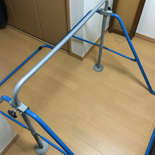 鉄棒　ポールカラー青　高さ調節可能　折りたたみ式