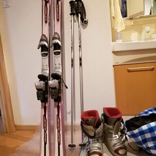 スキーセット 板&ストック&ブーツ ワンシーズンのみ使用。