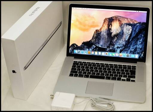 展示品 MacBook Pro 15インチ Retina Mid2015 i7/16GB/SSD256 A1398 MJLQ2J/A Yosemite 充放電33回