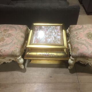 ヨーロピアンオットマンテーブルセット