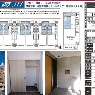 1フロア貸！　法人様社宅向け物件　駅近1K物件　合計6部屋　鉄筋コンクリート造（ＲＣ造）の画像
