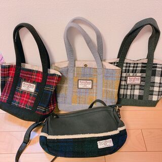 【値下げ】4個セット　トートバッグ　ハリスツイード　ロペピクニッ...
