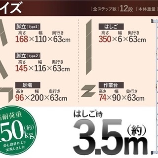 脚立・足場 折り畳み【多機能はしご 3.5M】貸します - 取手市