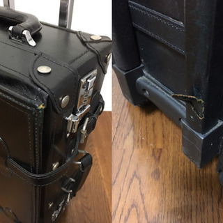 本革レザートランク　キャリーバッグ　ブラックの画像