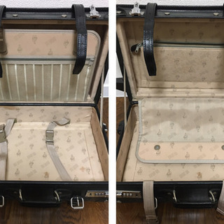 本革レザートランク　キャリーバッグ　ブラックの画像