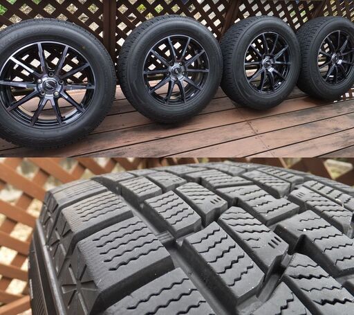 スタッドレス＋アルミ4本セット 225/65R17 2018年製グッドイヤー アイスナビSUV ホイール/A-TECHシュナイダーDR-01 カラー/ブラックポリッシュダークブルークリア CX-8に使用していました