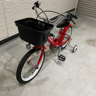 子供用自転車　補助輪付　１６インチ
