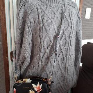 レディース服 ニット グレー フリーサイズ の画像
