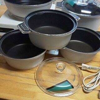 MDT クッキングはヒーター　無水鍋セット　④ 現状品】ムスイウェア MDT クッキングヒーター 無水鍋セット - メルカリ